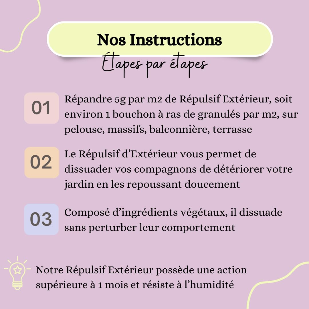 Répulsif Extérieur Chiens & Chats, Naturel et Végétal. Gritz de maïs, Huile de Sésame Bio. 100% Français. Protection efficace sur toutes surfaces confondues (pelouses, massifs, allées, terrasses)