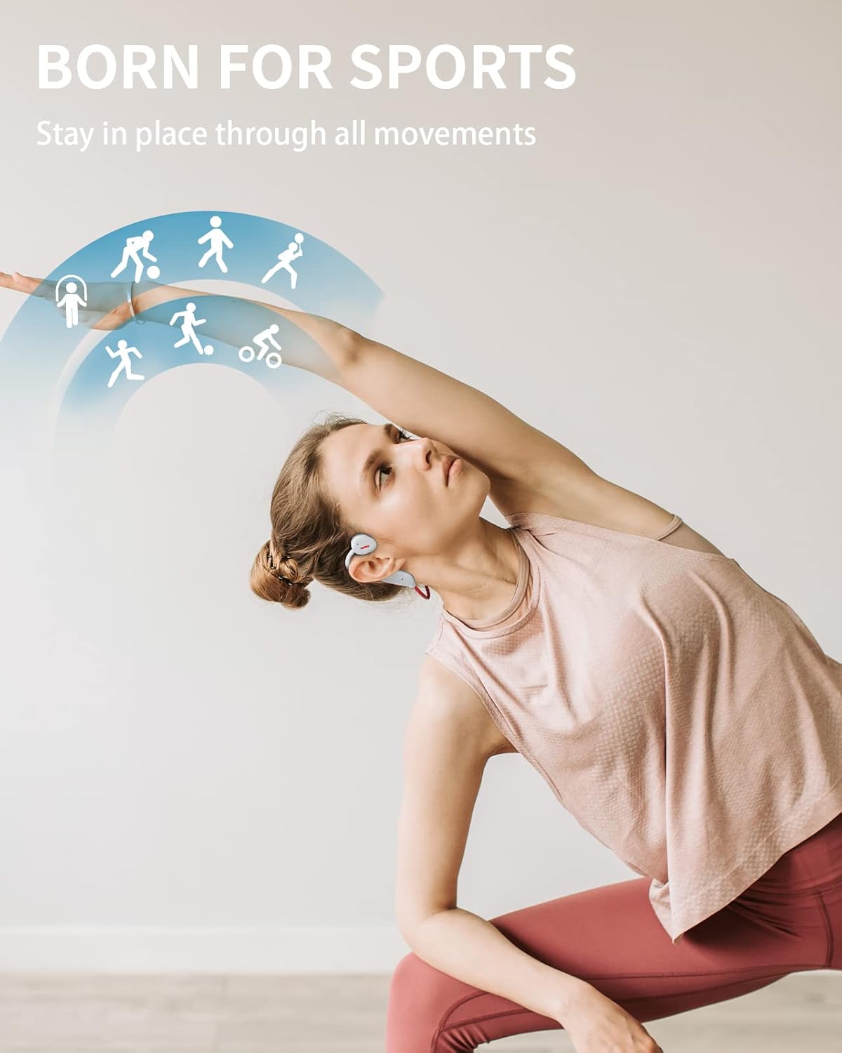 ANCwear open ear headphones with feathers, illustrating lightweight design