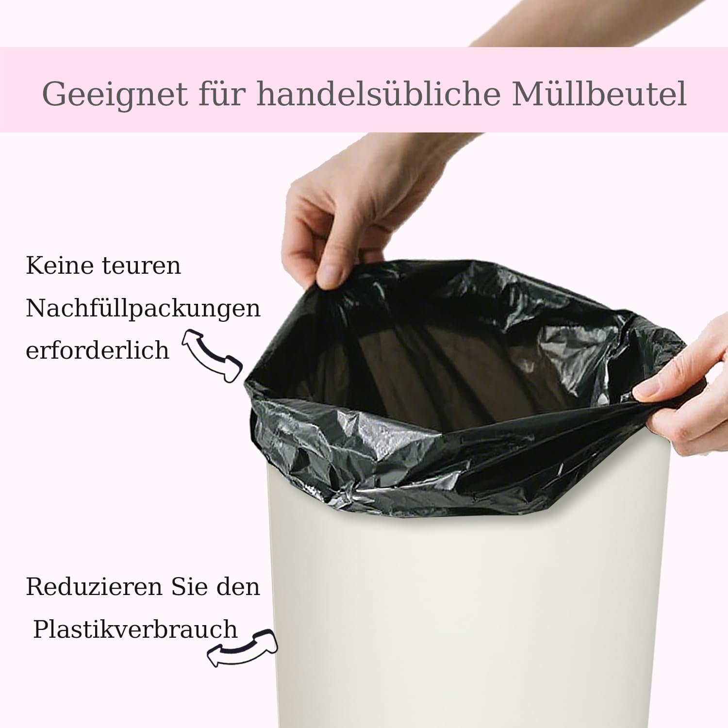 Windeleimer Geruchsdicht, Baby Windeleimer mit Deckel,Fasst bis zu 50 Windeln, Baby Mülleimer Geruchsdicht Windelmülleimer,Mülleimer für Babyzimmer,Mutterzimmer,Rosa