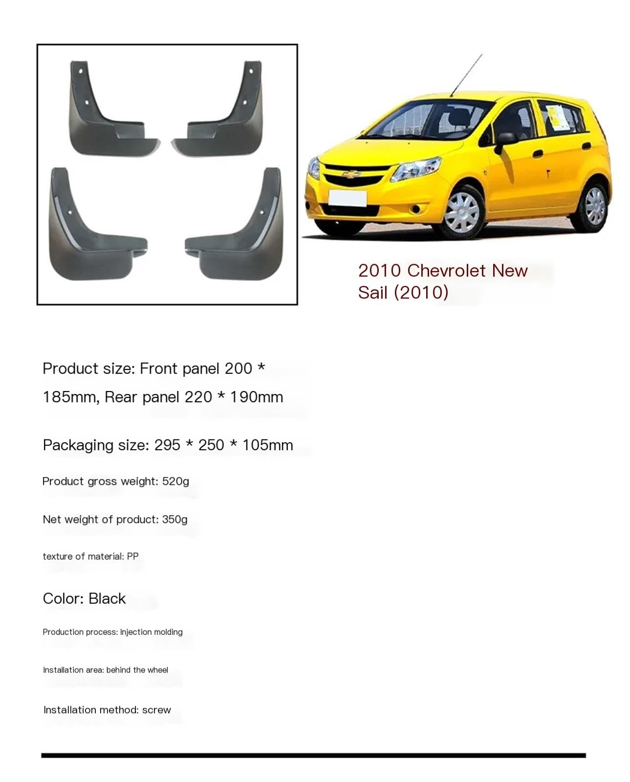 accessorypart Osłony przeciwbryzgowe Dla CHEVROLET SAIL 2010 błotniki przód tył osłony błotniki osłony akcesoria samochodowe