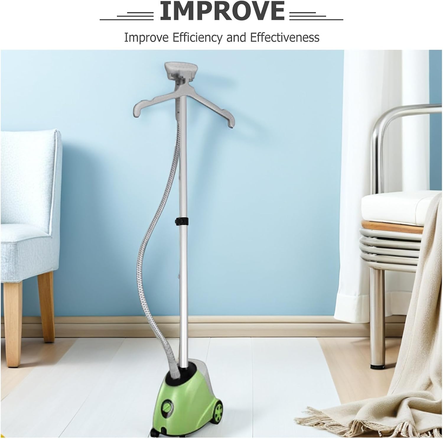 Cabilock Telescopic Rod for Clothes Steamer Stand 3-Section Height Adjustable Aluminum Alloy and Plastic Portable Attachment for Garment Steaming at Home and Travel