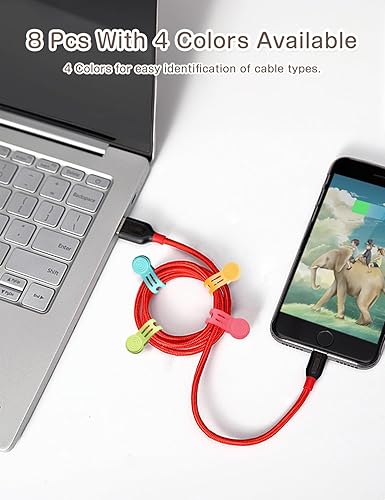 Miniatura 7 de Kanemc Organizador magnético de cables para cables, lazos de silicona con cierre de cremallera, correa magnética para cargador de teléfono