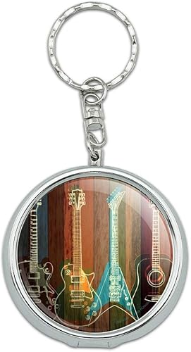 Guitarras Eléctricas Acústicas Rock and Roll Panel de Madera Portátil Tamaño de Viaje Bolsillo Cicero Llavero con Soporte para Cigarrillos