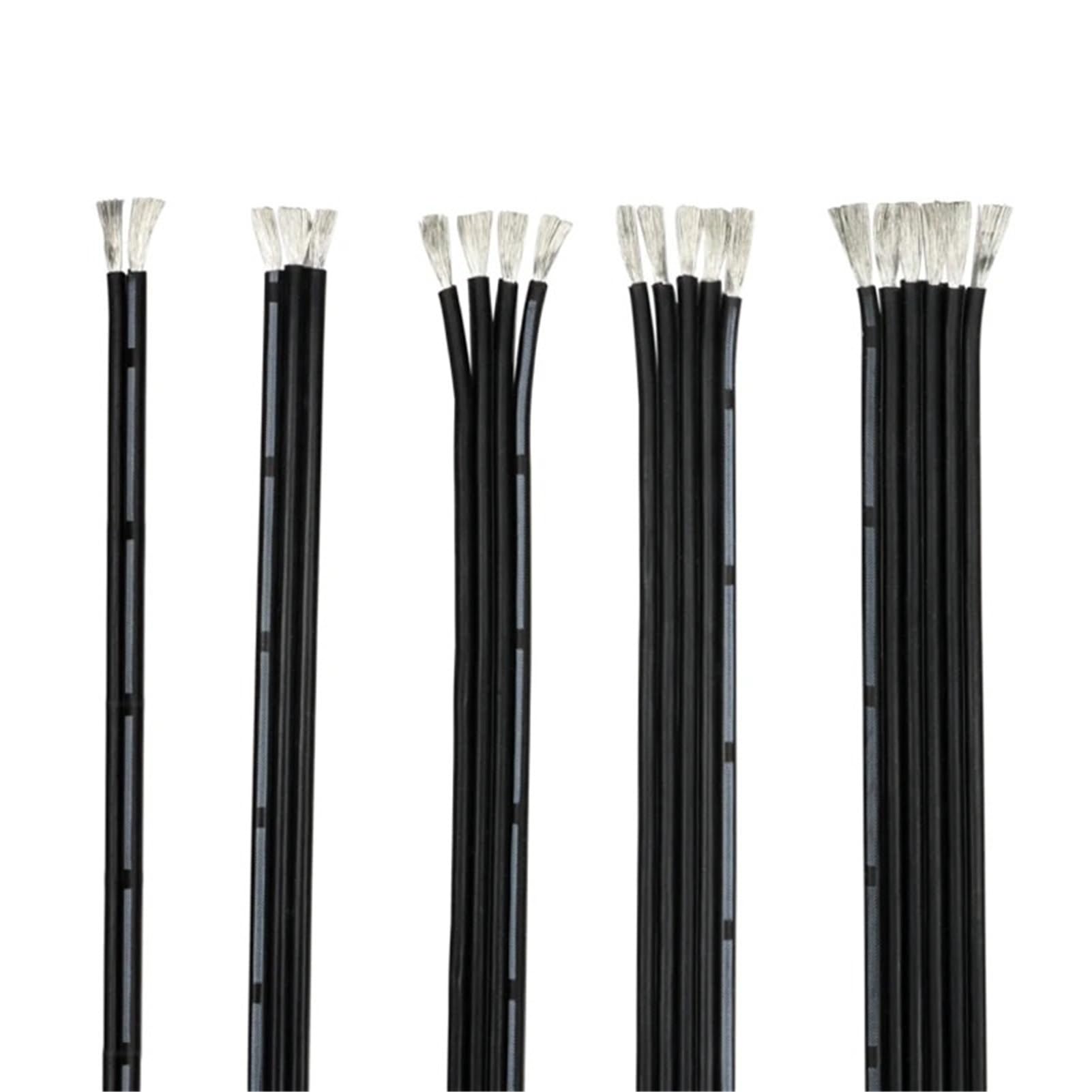 1 cable paralelo flexible de silicona de 26 AWG con conductor de cobre estañado, clasificación de 600 V, 2P-10P, aislamiento for altas temperaturas(2Px50 m)