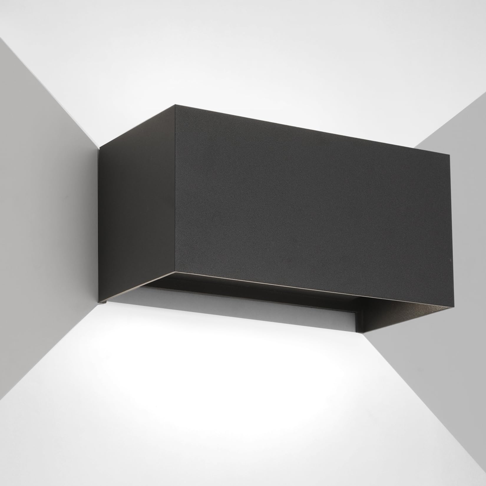 FUPE 2 Piezas Lámparas de Pared Exterior/Interior LED Aplique Pared 12W 1200LM ip65 impermeables up and down lámparas de pared de aluminio modernas que brillan arriba y abajo(Negro 3000k luz cálida) — view 39