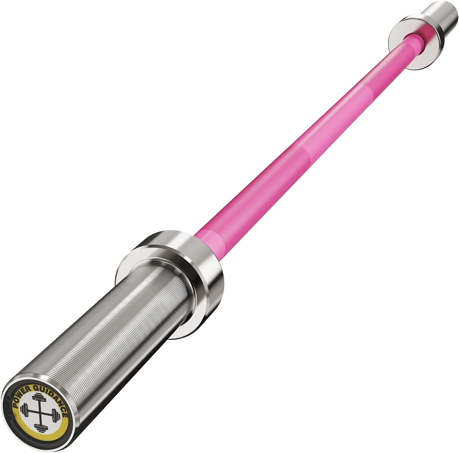POWER GUIDANCE Chrome Olympic Barbell Bar, 2 Inch Weight Bar for lifting, Hip Thrusts,Universal Strength Training Bars ​4ft/5ft/6ft