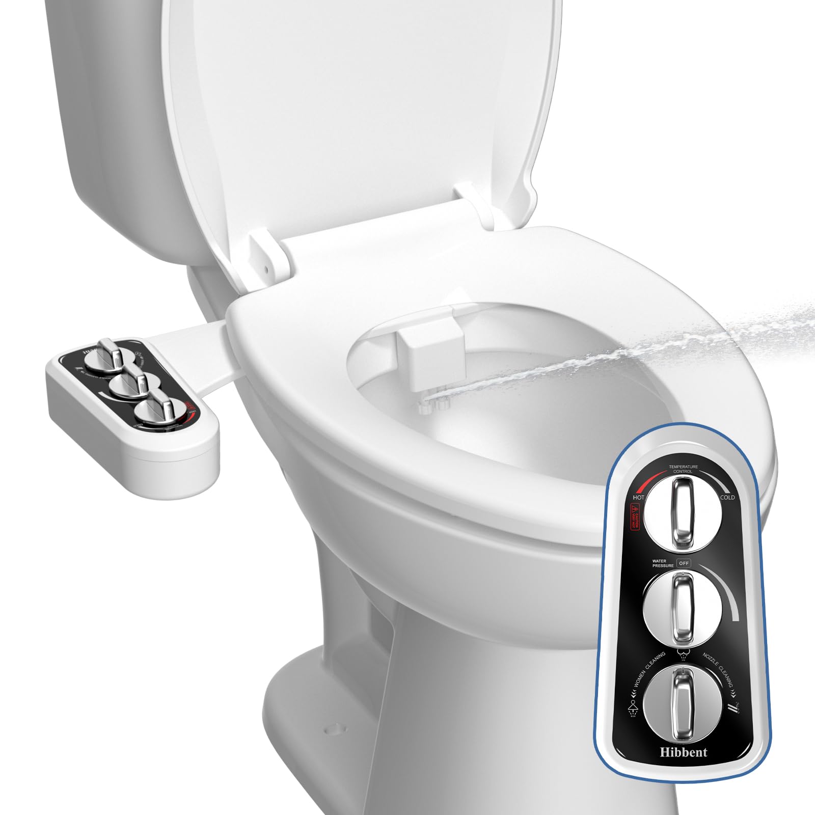 Hibbent Hot and Cold Bidet Attachment in Black