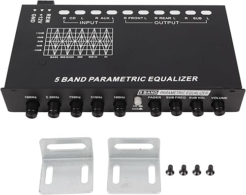 Miniatura 5 de Amplificador del coche del ecualizador de 5 bandas, hierro estéreo del ecualizador del coche para el vehículo