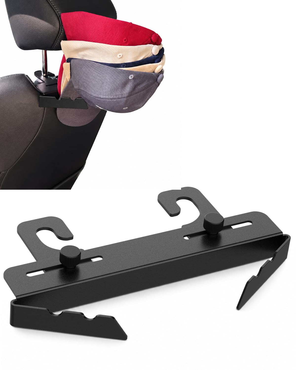 Photo 1 of ***MISSING PIECE****
FEATCH Metal Adjustable Headrest Hat Organizer for Car & Truck — Universal Cap Holder Rack, Fits Most Headrests, Stores up to 8 Hats, Easy Tool-Free Installation