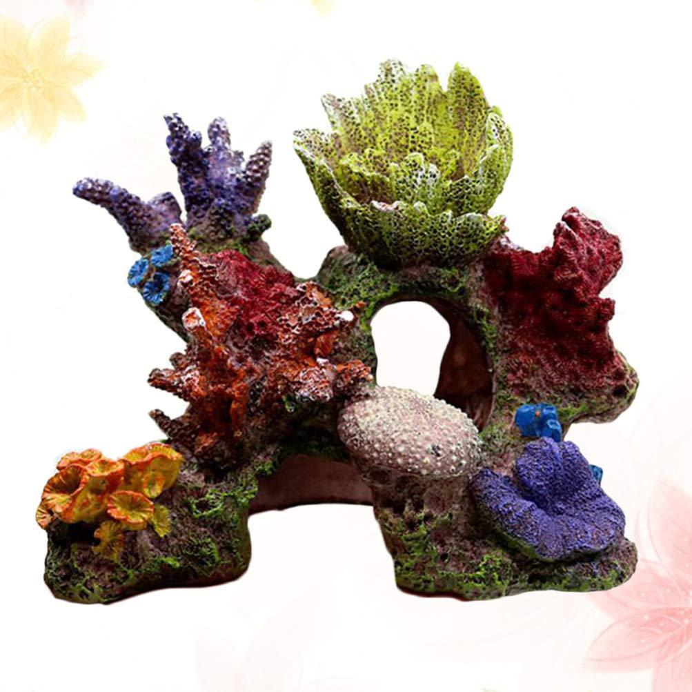 balacoo Decorazione per Acquario: Simulazione Corallo - Sfondo per Acquario - Imitazione Pietra, Resina, Giardino Roccioso Scultura per Acquari