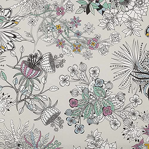 Tissu en toile imprimée numérique Secret Garden en coton bio 100x280 cm