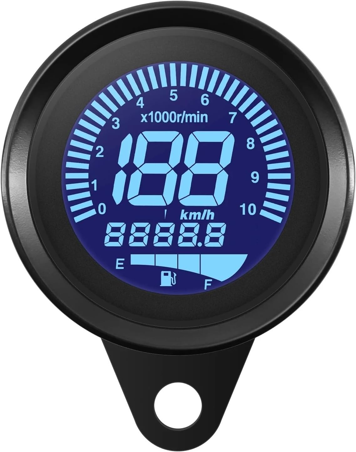 Motorcycle Odometer Gauge 0-10000 R min Retro Motorcycle Tachometer 7 Color Digital Tachometer Odometer TRIP Fuel Meter Scooter ATV Meter Motor