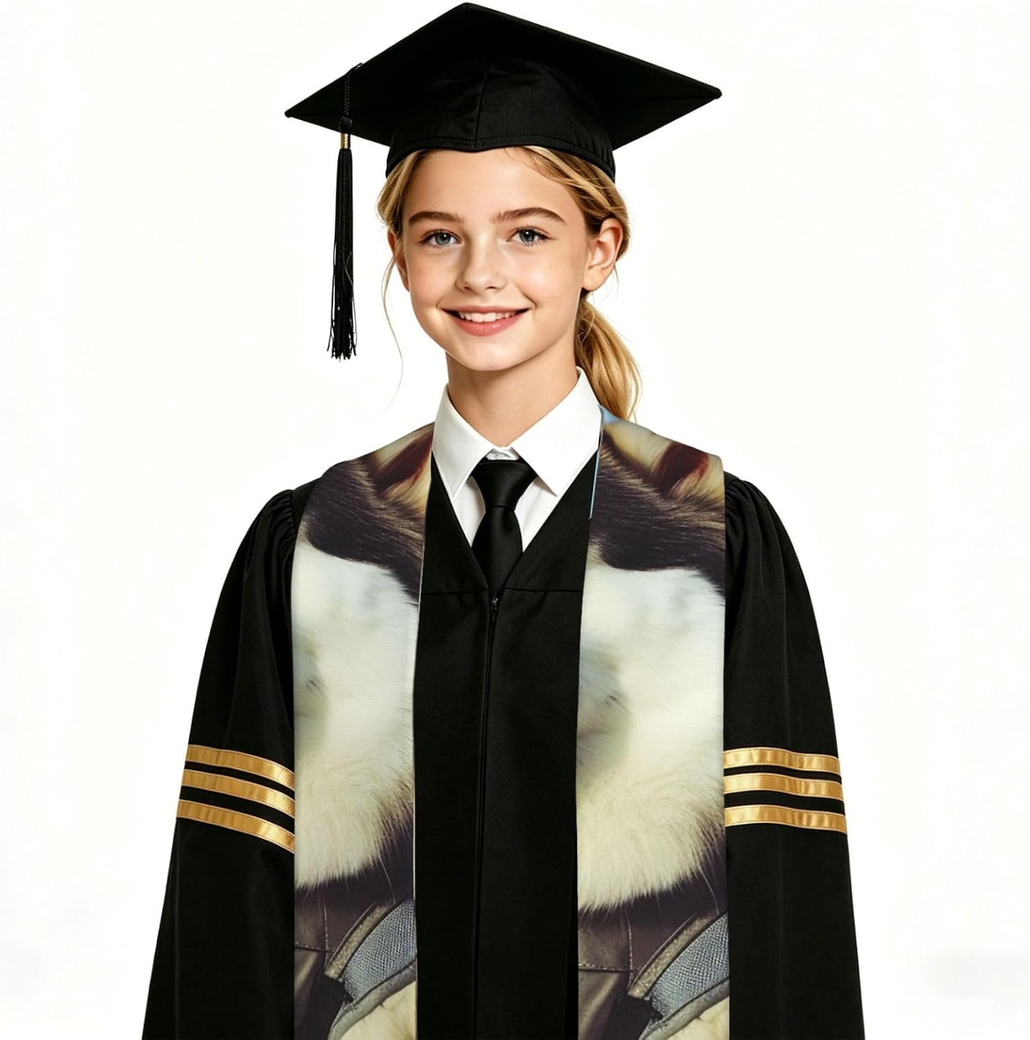 Travel Dog Graduation Stole 2026, Personalized Graduation Sash with Picture, Custom Grad Stole 51.2" image 5