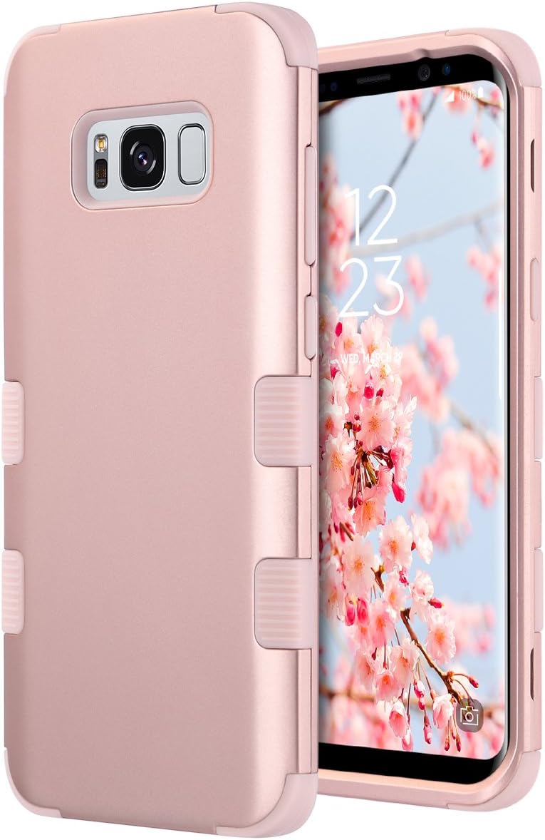 ULAK Galaxy S8 Case, Shock Resistant Hybrid Soft Silicone Hard PC Cover Case for Samsung Galaxy S8 - Rose Gold