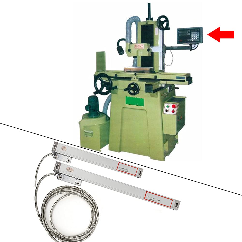 Échelle Linéaire 2 Pièces, Échelle Linéaire de Course 100 mm 350 mm JCS900 2AE Kit d'Échelle Linéaire en Alliage d'Aluminium à Lecture Numérique avec Accessoires