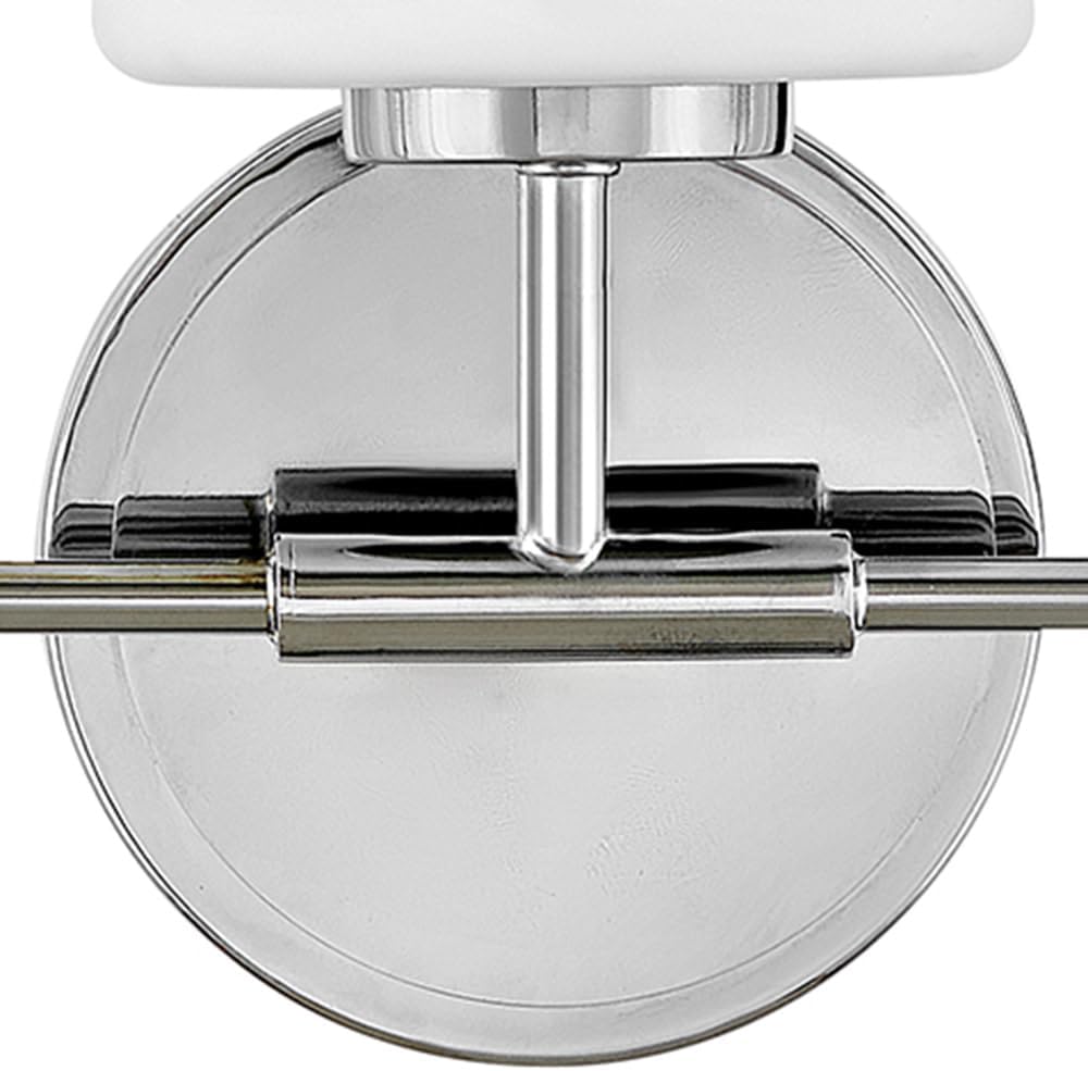 Lark Kline 853453CM Three-Light Bath Vanity Fixture - Sleek, Tapered Etched Opal Glass Shades, Mount Up or Down, Minimalistic, Ambient Light in Bathrooms - Chrome Finish