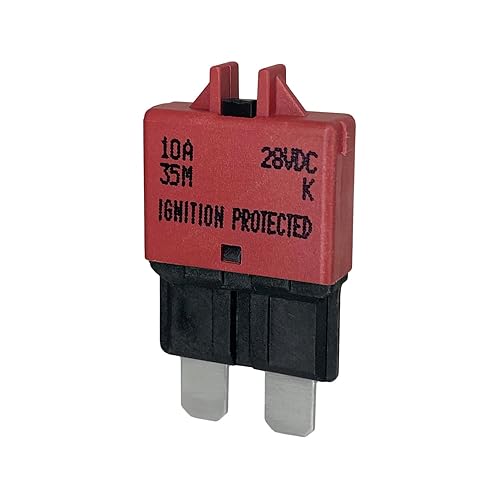 Miniatura 2 de Reset manual ATCATO - Fusible de disyuntor de 10 amperios para automóvil, barco, automóvil, camión, RV, audio, protección de batería  Perfil bajo