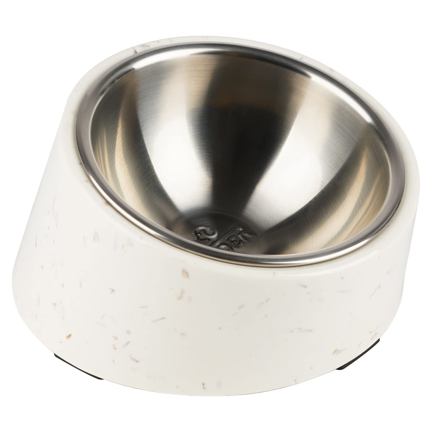 SUPERDESIGN Mess Free 15° Slanted Bowl for Dogs and Cats, Tilted Angle Bulldog Bowl Pet Feeder, Non-Skid & Non-Spill, Easier to Reach Food M/300ml Stalk Pattern