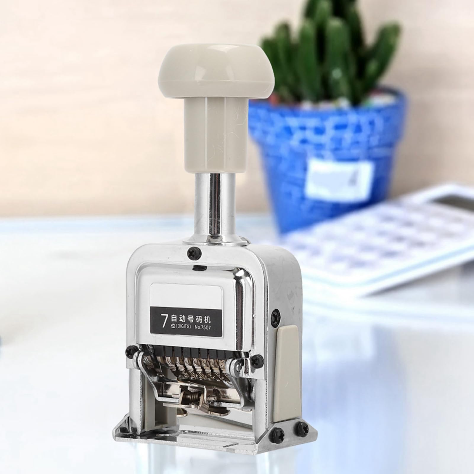 Selbstfärbender Nummernstempel von PolyGen mit 7-stelliger fortlaufender Aktion für die Dokumentenverwaltung, eine professionelle Nummerierungsmaschine für konsistente und klare