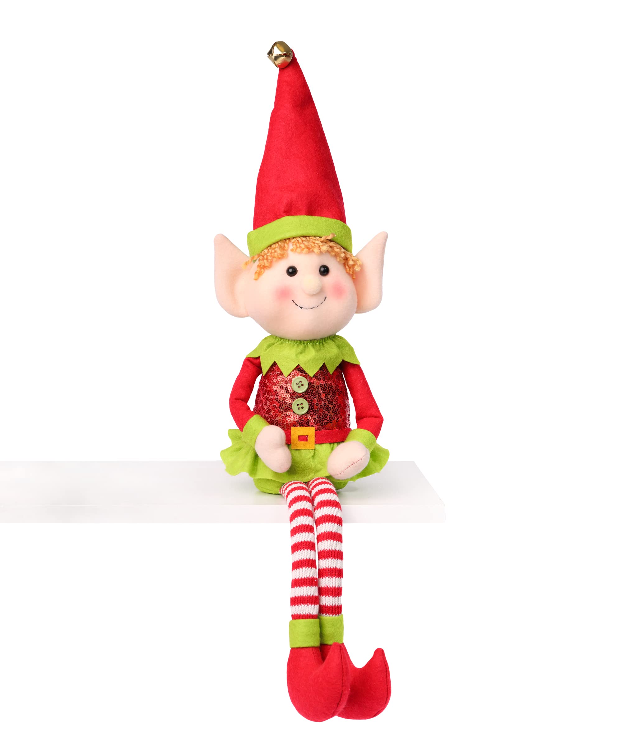 Large Sitting Christmas Elf for Kids in a Beautiful Gift Box - Cute Large 27" Christmas Elf Doll, Handmade – Boy and Girl 2025 Toy (Girl)