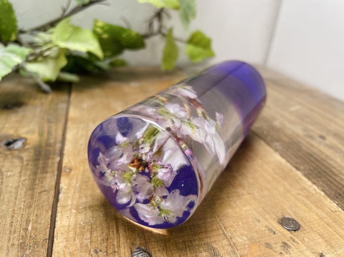 水中花 シフトノブ トラック 日章 桜 紫 ラメ 金箔 水中花 シフトノブ トラック 日章 桜 紫 ラメ 金箔