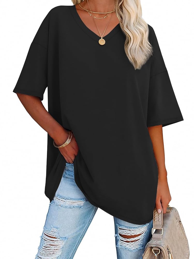 ★HAVISM★OVERSIZE VELOUR V-NECK L/S TEE★送料・関税込★ BLACK-OVERSIZED-V--