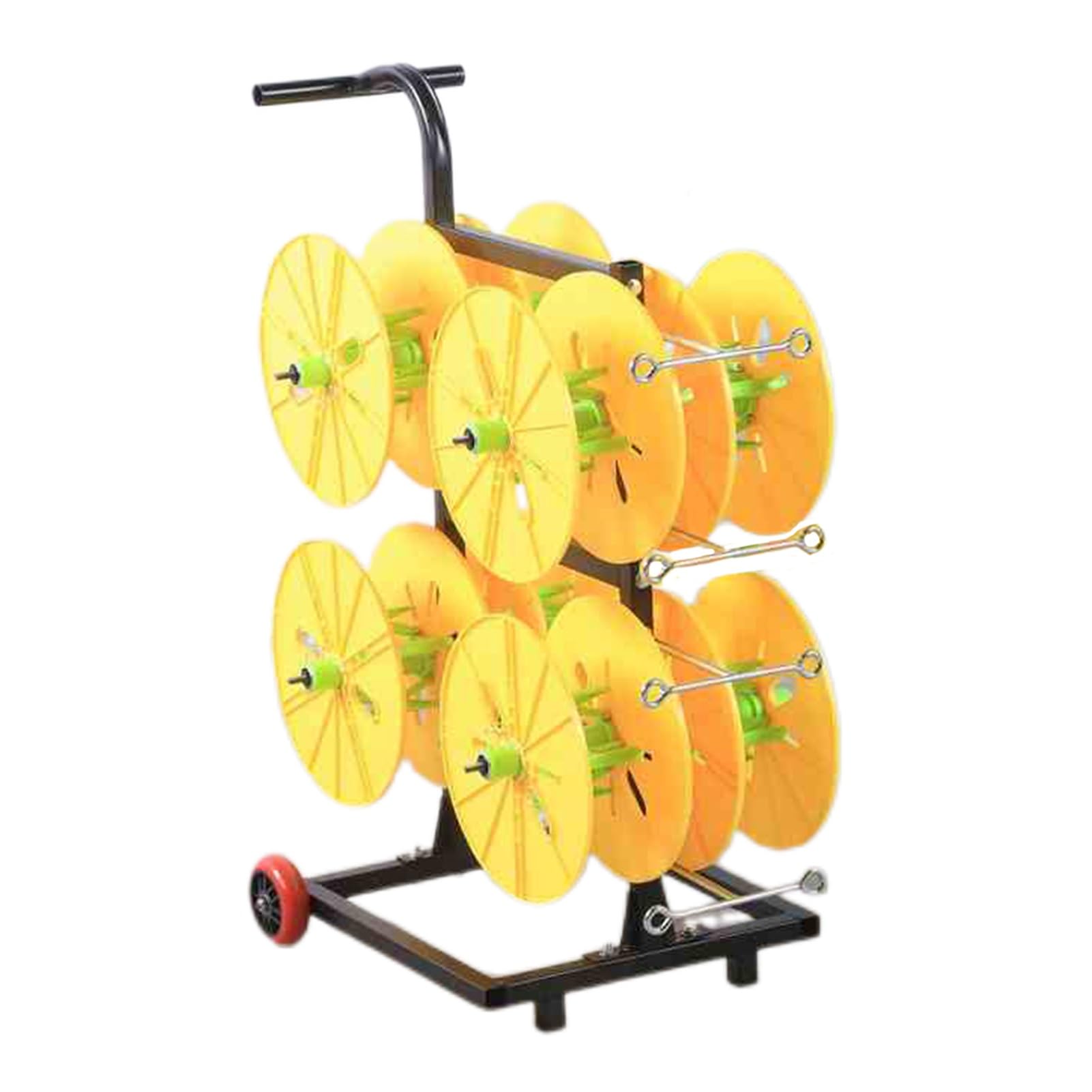 ZFUCMAYL Wire Spool Rack,Wire Spool Rack Dispenser,Transportable 8 Axle Cable Caddy,Work Independently,Mobile Cart for Workplace Efficiency(8 Reel)