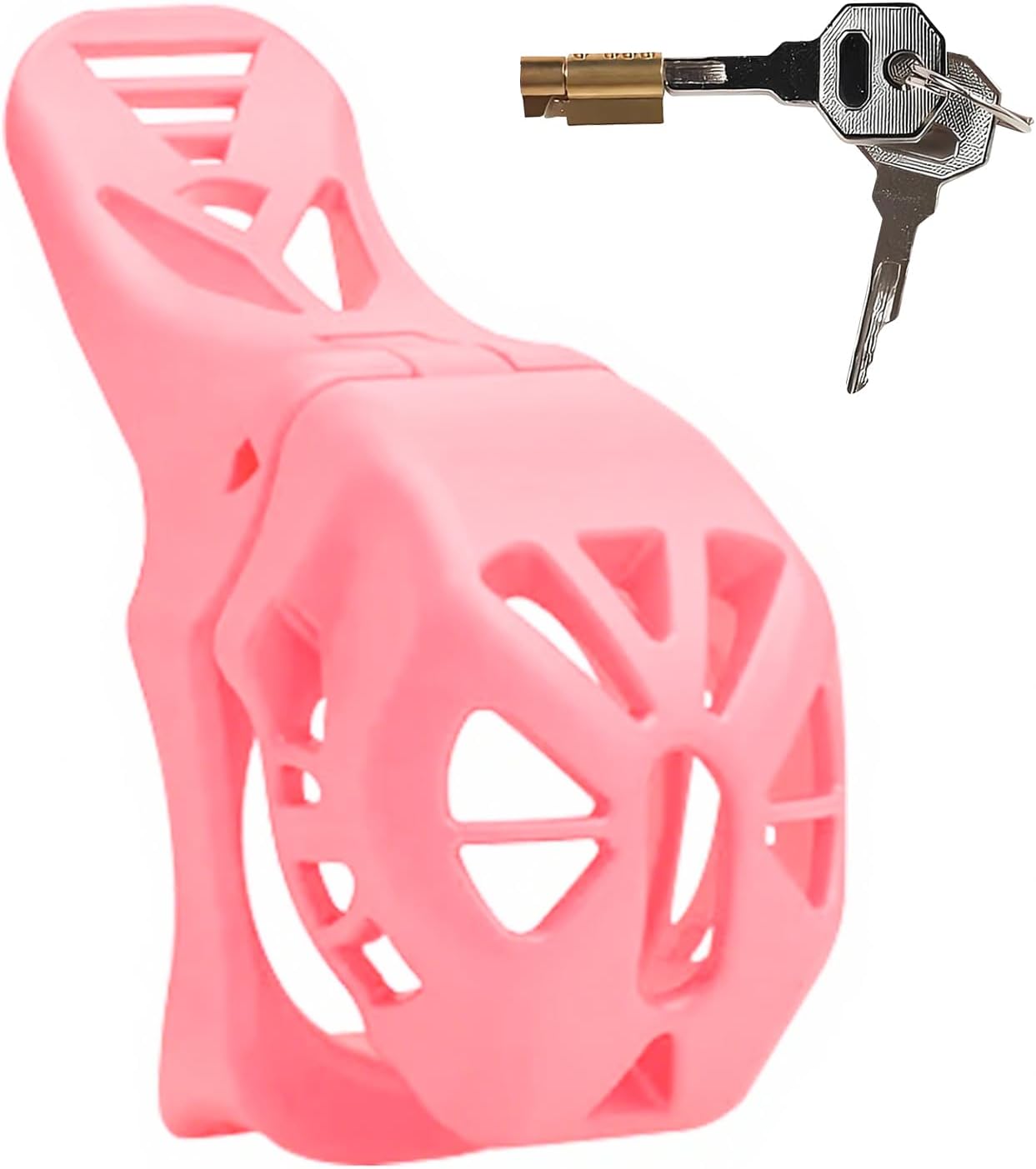 Male Chastity Cage, Small Chastity Device with 4 Sizes Rings and Invisible Lock for Man Penis Exercise Bondage Gear & Accessories Lightweight Adult Sex Toys-Large Size