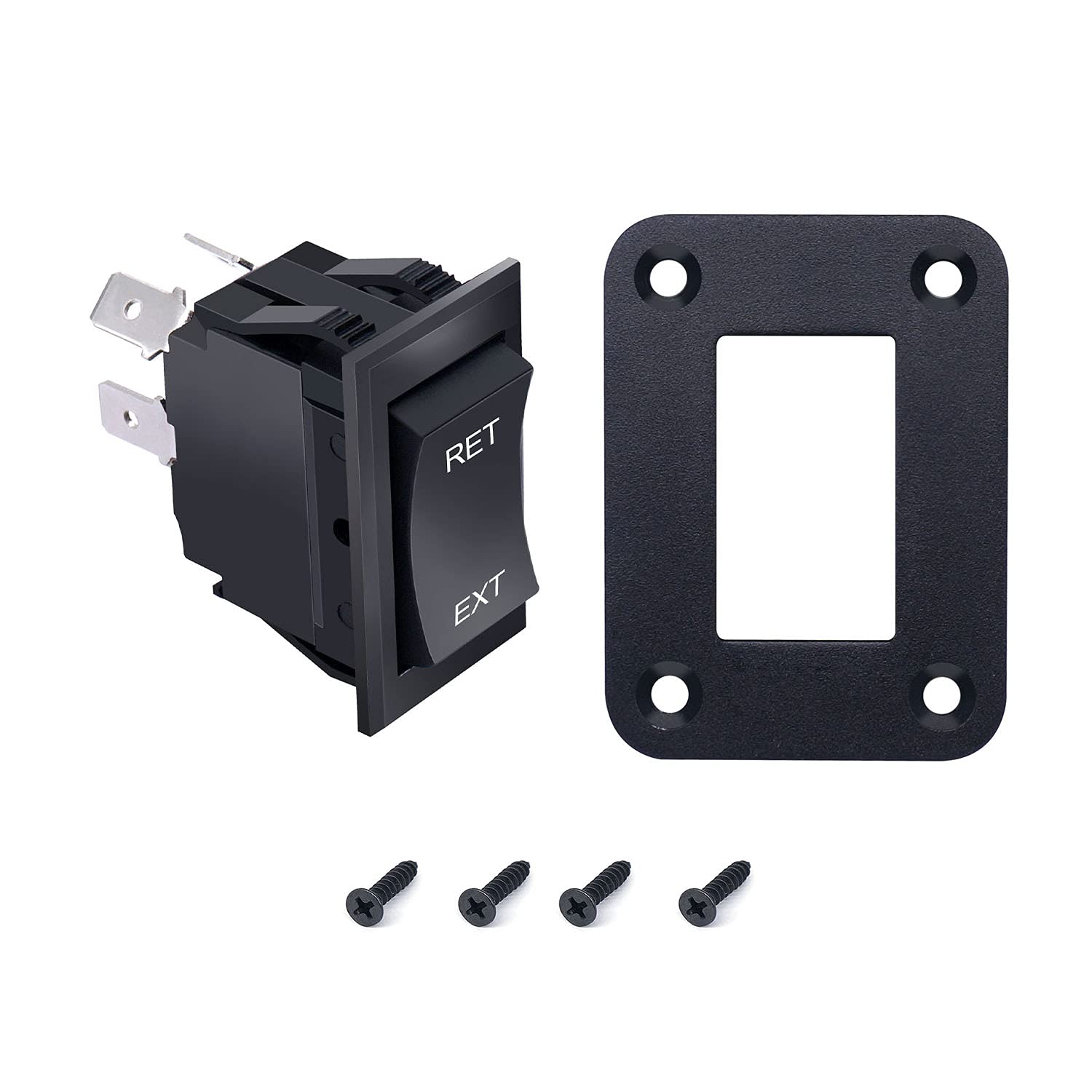weideer RV Jack Momentary Reverse Polarity Switch with Panel Motor Control Power Switch DPDT 4 Pin(ON)-Off-(ON) 20A 12V DC with Wires
