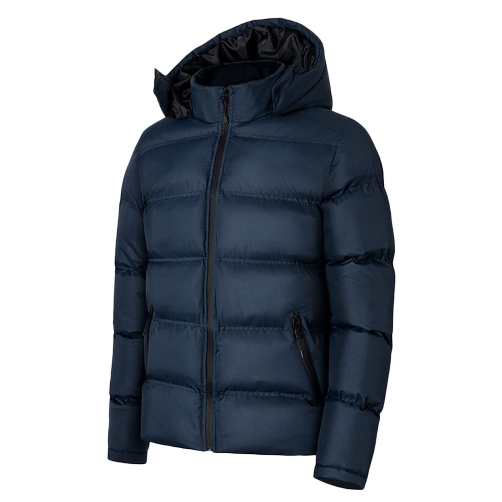Giacche invernali trapuntate da uomo - Piumino da uomo con cappuccio invernale con cappuccio con cerniera intera imbottita Plus Size cappotto in cotone con tasche piumino morbido piumino caldo piumino