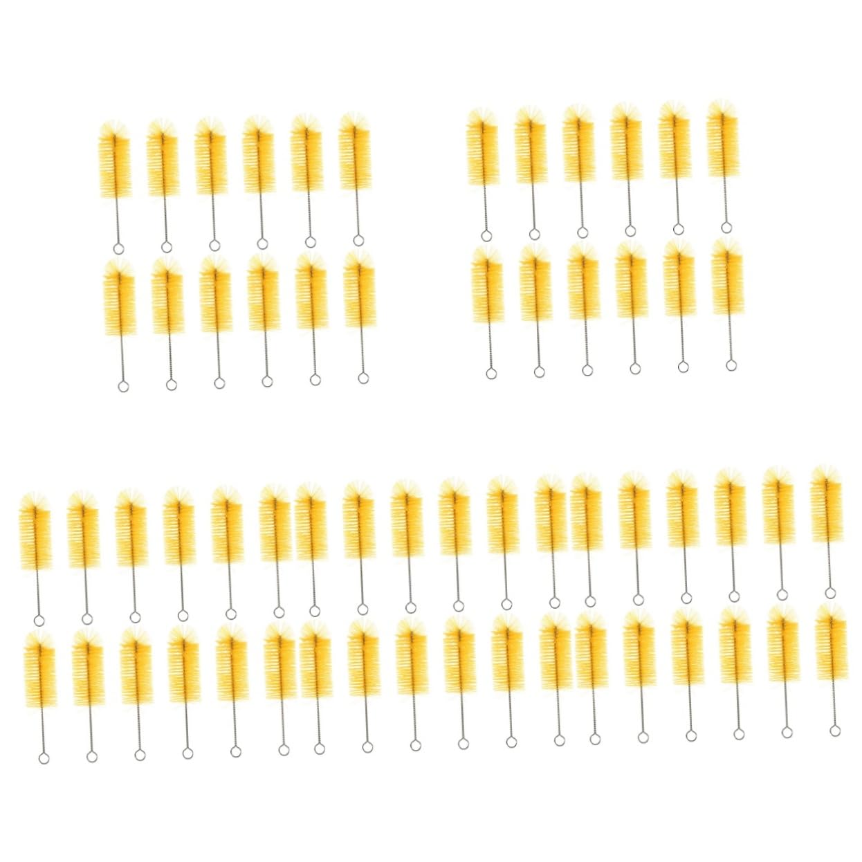 Healeved 60pezzi Spazzole Per La Bottiglie Per Multi- Inossidabile e Silicone Bottiglie Utensili Giallo