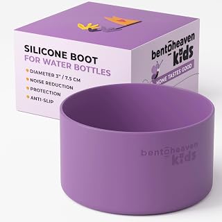 Bentoheaven Silicone Water Bottle Boot - Noise & Scratch Protector Sleeve for 3-inch Diameter Bottles, Tumbler & Cup (17-40 oz), Bottom Protective Bumpers, Water Bottle Accessories