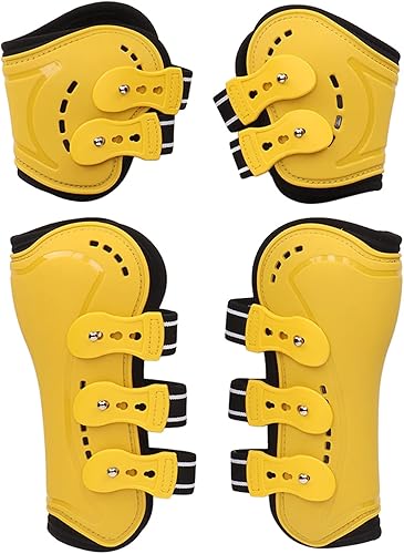 Botas de tendón para caballo, frente abierto, transpirables, ajustables, botas protectoras para caballo, forro suave, botas protectoras para caballo