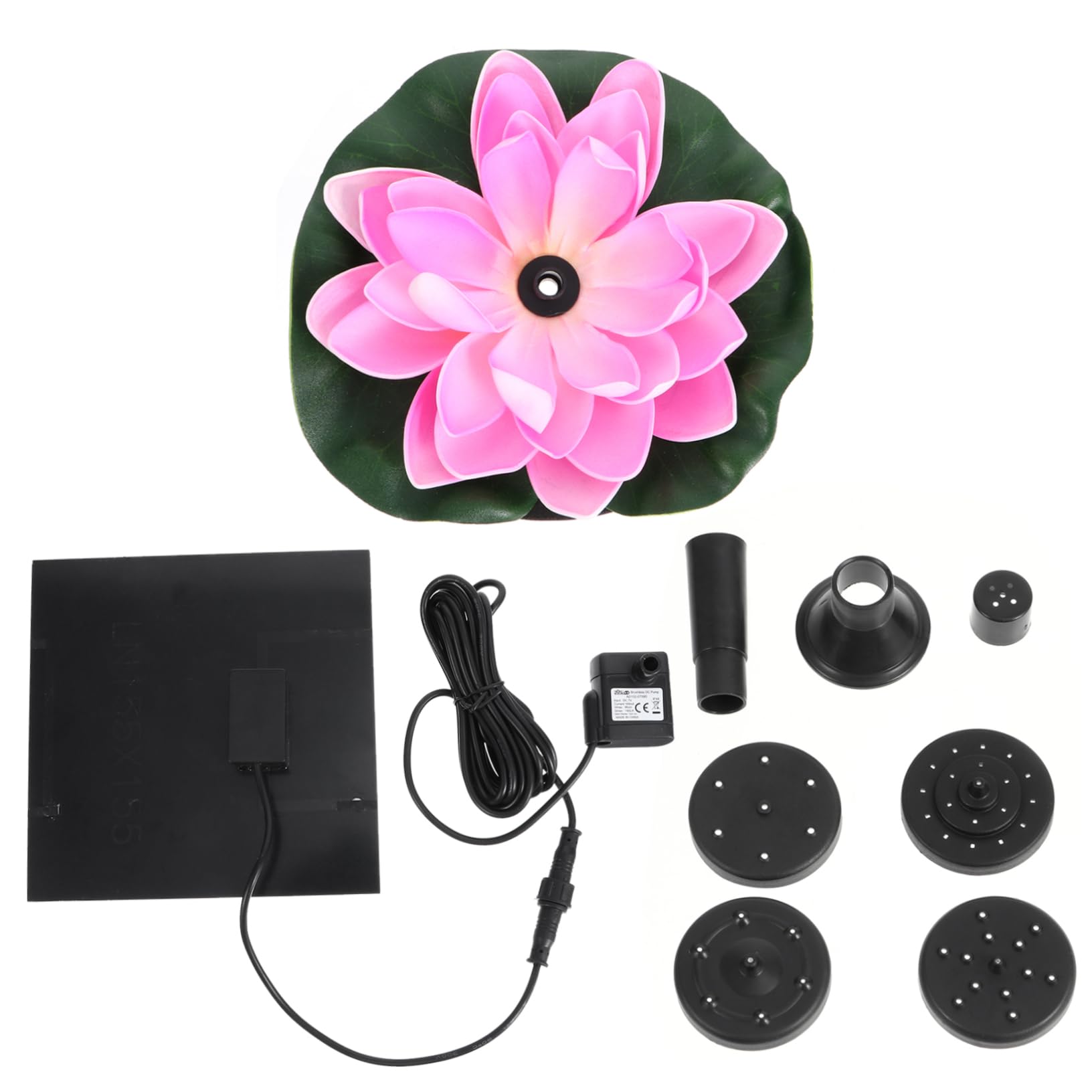 Cabilock Kreative Solarpumpe und Eva Material mit Monokristallinem Silizium Solarbetriebener Lotusbrunnen mit Wasserzirkulation für Gartendekoration und Teich