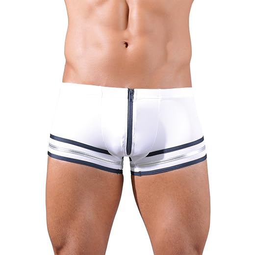 Svenjoyment Men's Boxer Shorts with Zip - White Underneath - M, Blanco (Bianchi 001), M
