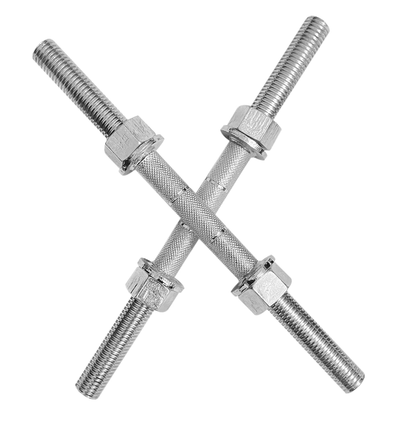 UNBREAKABLE BULL DUMBBELL ROD 15 Inches with 4 Iron Bolt Nuts Steel Dumbbell Rod, Non-slip Dumbbell Bar Stainless Steel Weight Lifting Bars-image-34