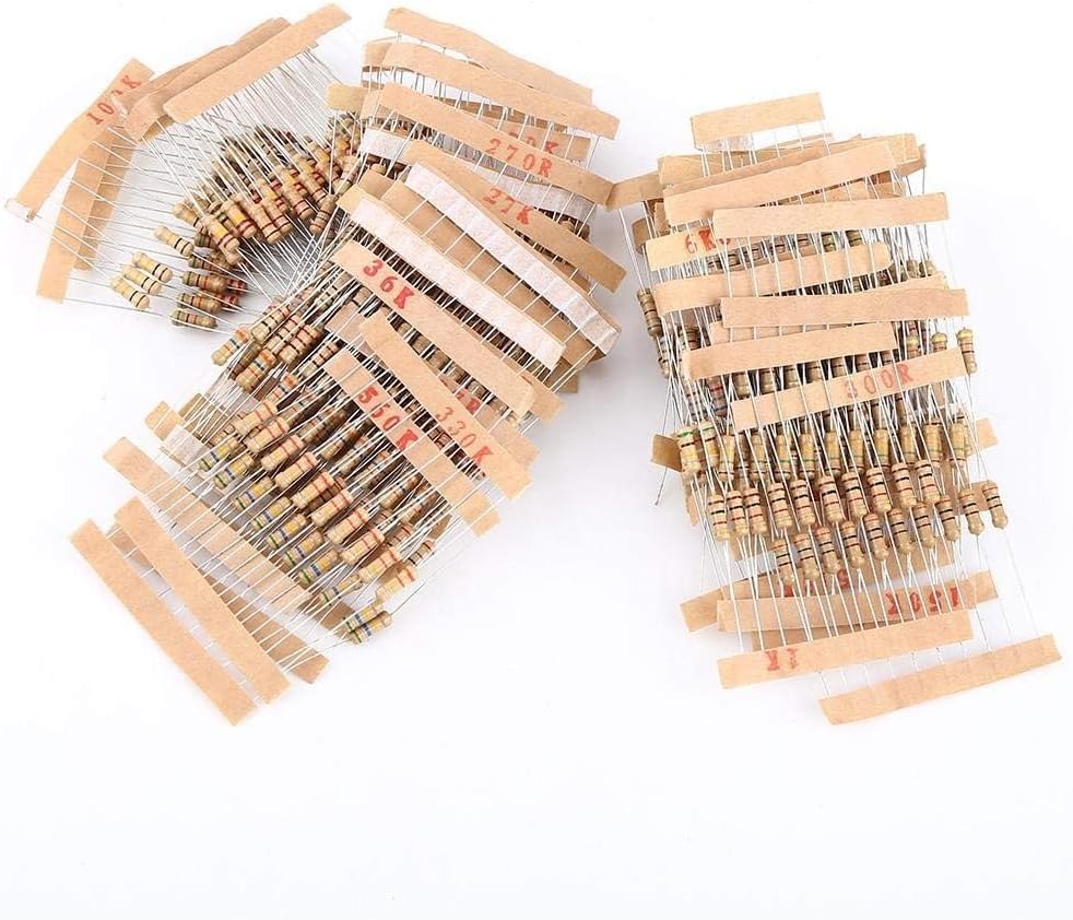100Values 1000pcs 1-10M ohm 1/2W Resistor Kit Carbon Film Resistor Assortment Kit