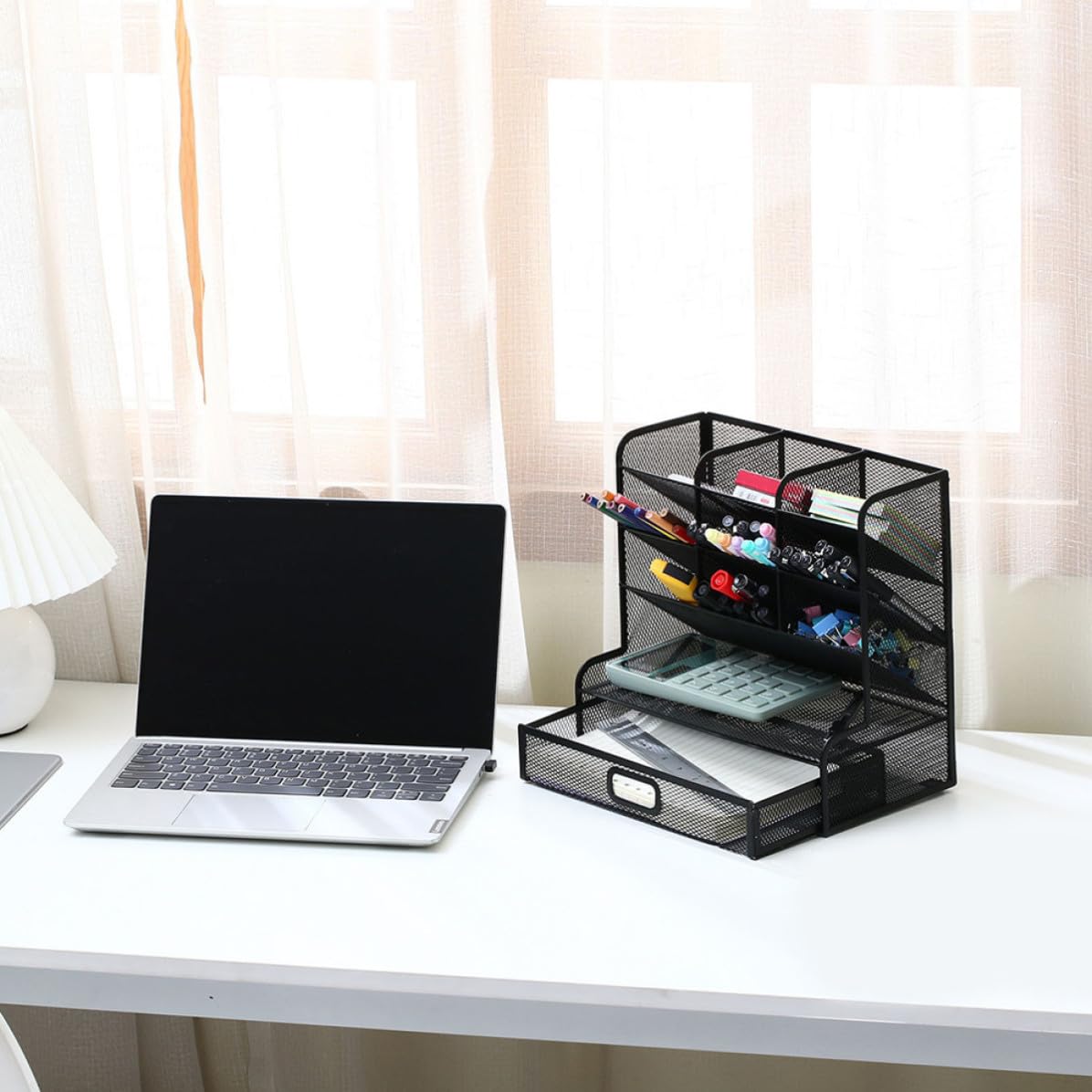 Mehrschichtiger Stiftehalter aus Metall in Schwarz Praktischer Schreibtisch Organizer für Bürobedarf Einfache Reinigung und Aufbewahrung Kleiner Gegenstände im Büro
