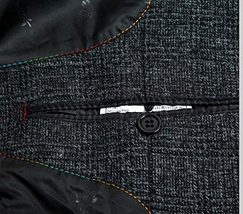 Image of Men's Classical Bussiness Style Single Breasted Plaid Wool Coat #00220237
