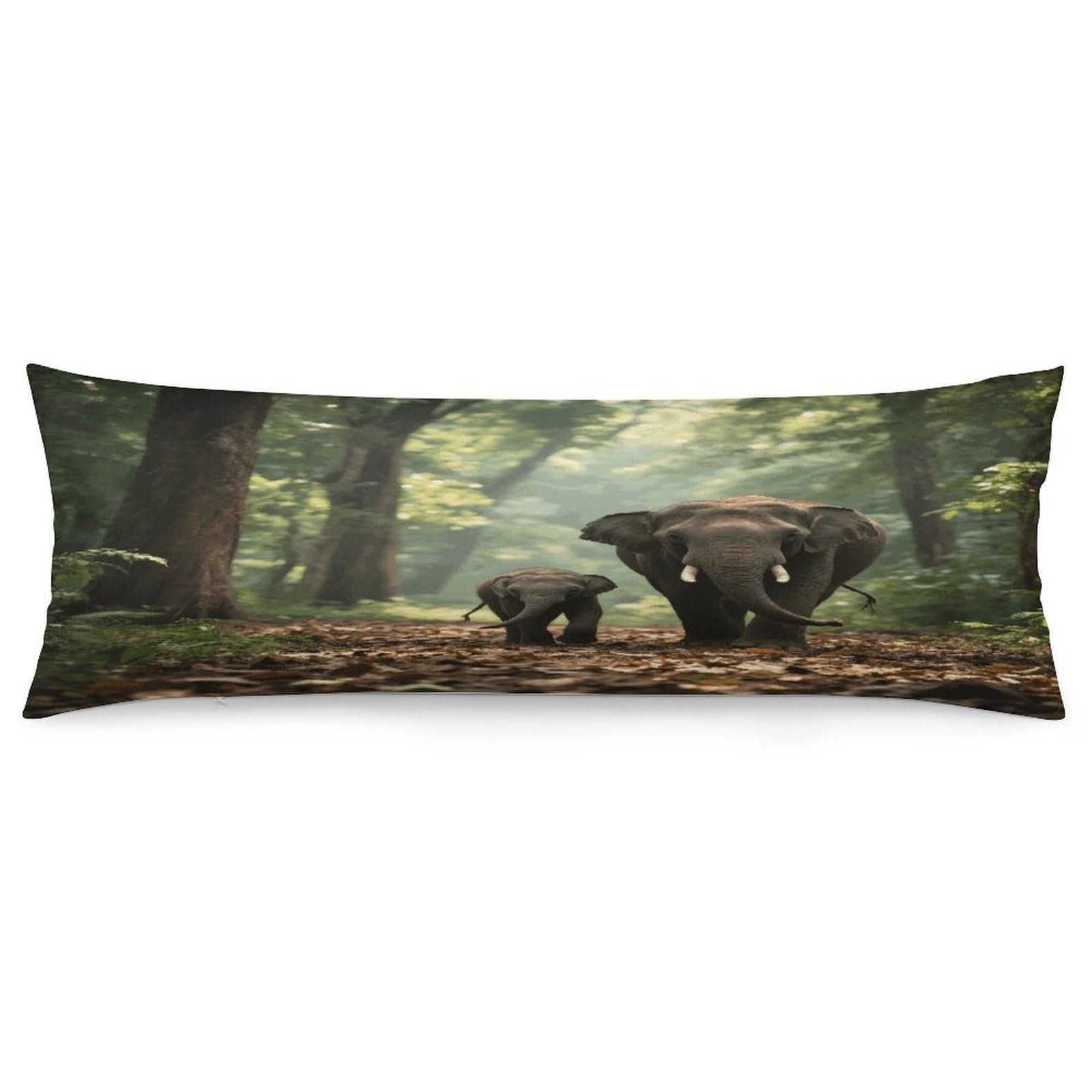 Elephants Throw Pillow Cover Soft Pillow Case Decorative Lumbar Pillow Cover Cozy Throw Pillowcase Polyester Rectangular Cushion Case Decor for Couch Sofa Bed