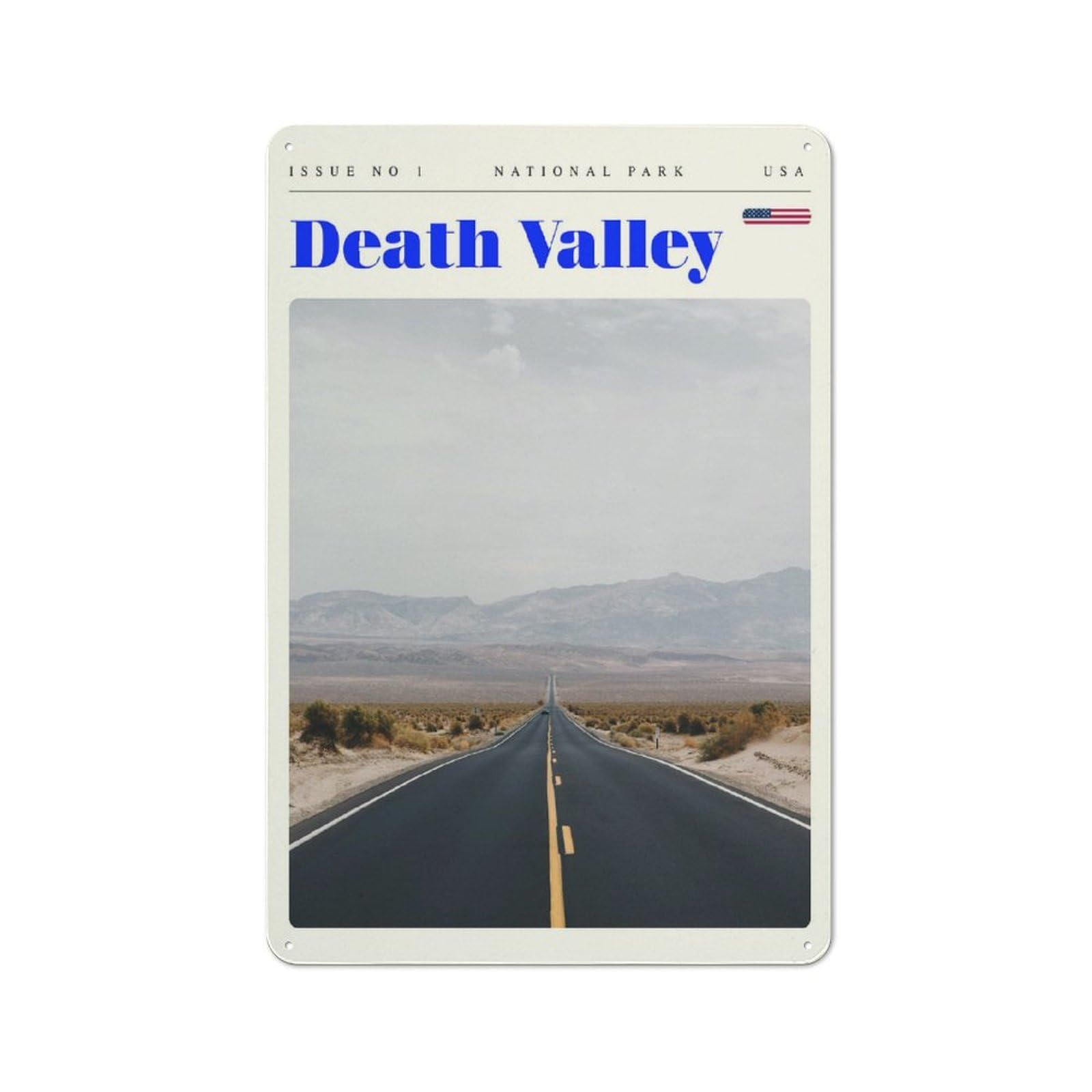 Junmoney Style-12 Rustic Tin Sign 30X20cm Featuring Death Valley National Park For Living Room Wall, For Room Styling Across Living Rooms And Feature Walls