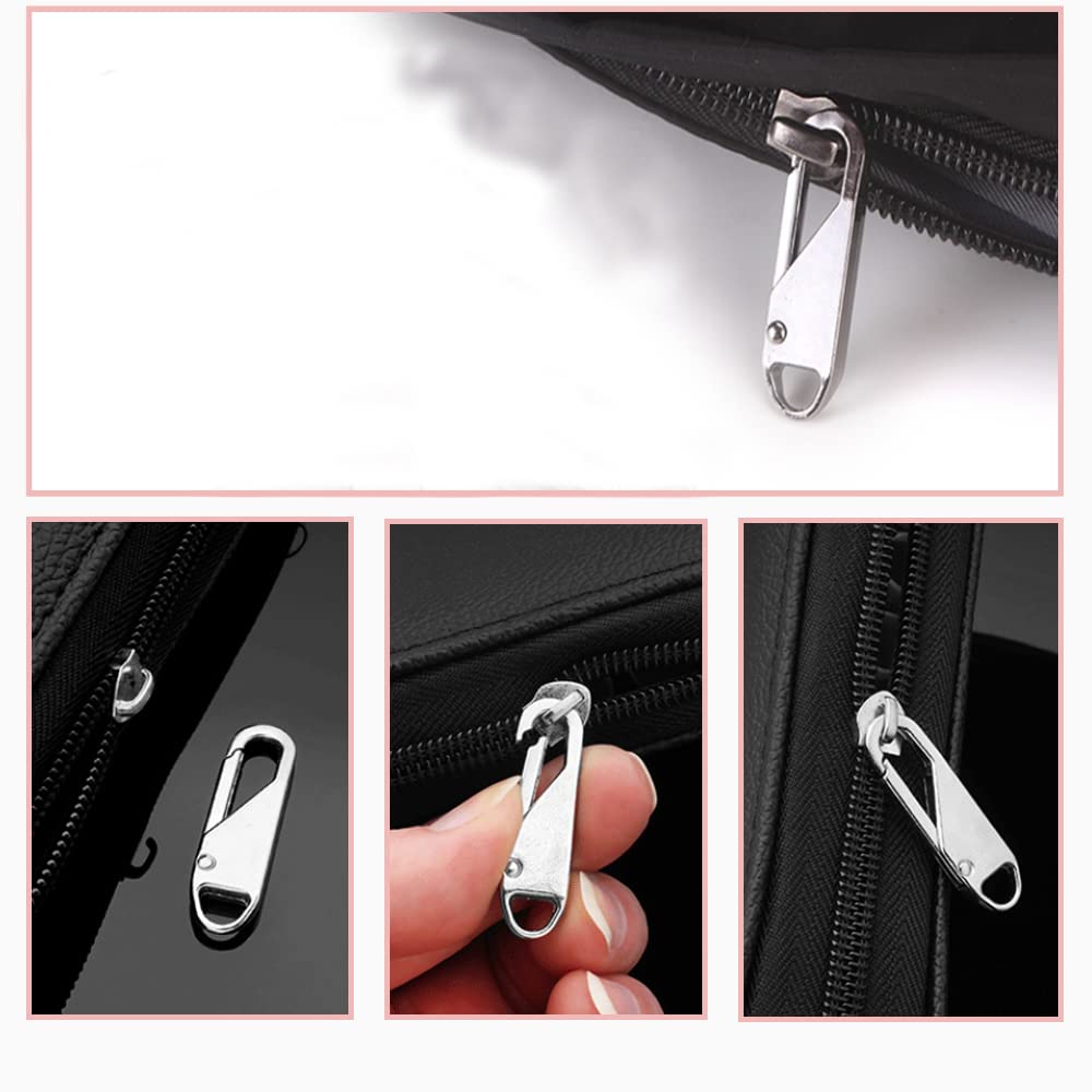 2 Tiretti Per Cerniere In Metallo - Sostituzione Universale Per Zaini, Valigie E Abbigliamento | Nero 37x10mm - Foto 5