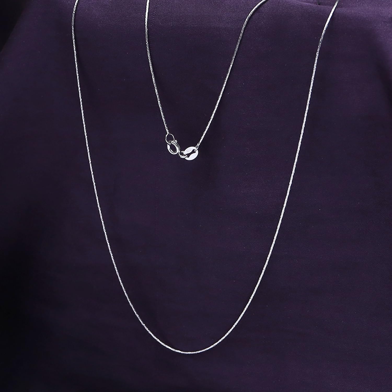 Cobra Chain Necklace for Women and Men Italian Crafted 0.70mm Twist Chain 18 Inch 14K White Gold Over 925 Sterling Silver with Spring Ring Clasp - Image 4