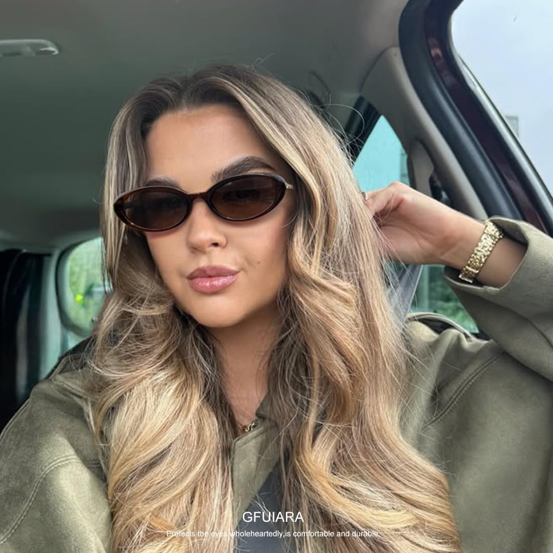 Retro Oval Sunglasses for Women Men UV400 Protection 90s Sunnies Vintage Small Frame Lightweight Sun Glasses - Image 3