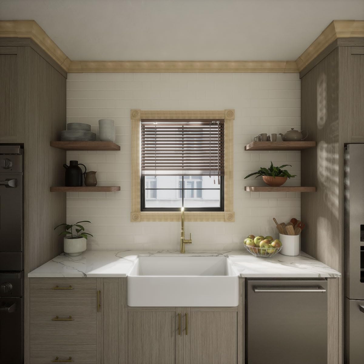 2 13/16"P x 3 1/2"H WM48 Americraft Solid Hardwood Stain Grade MiterLink Crown Moulding Inside Corner, Poplar (Matches Moulding MLDW01X04WM48PO)