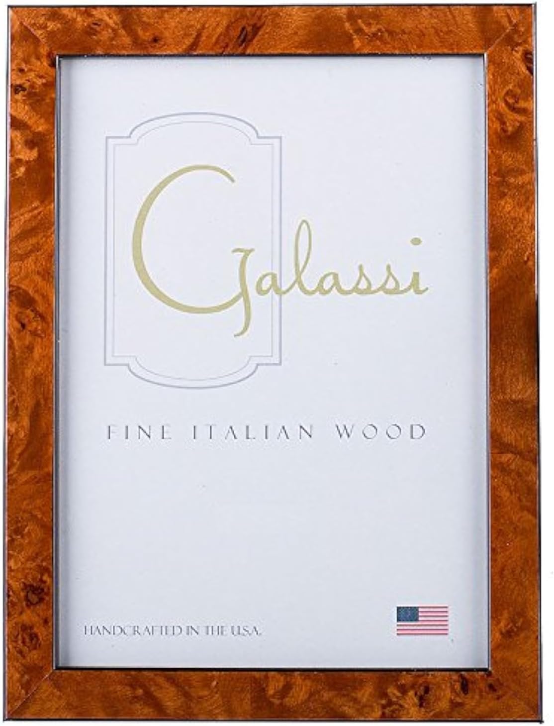 Handcrafted Fine Italian Wood Photo Picture Frame, Chestnut Burl, 5x7, made in USA, Model No. 27757