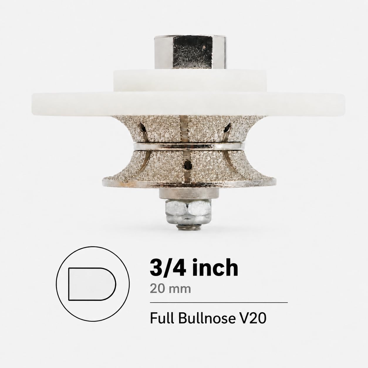 Raizi V20 - Punta diamantata per profilatura a mano, 3/4", per marmo, granito, porcellana, piastrelle in ceramica