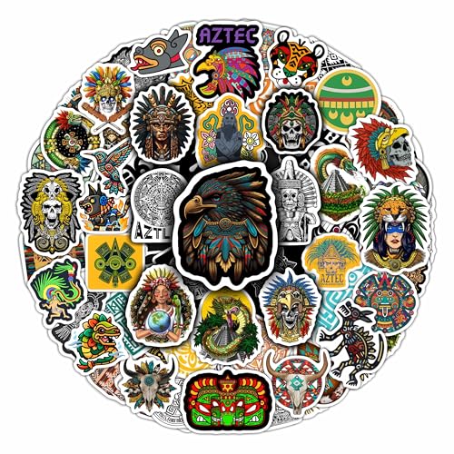 BulbaCraft Aztec Stickers for Water Bottle and Laptop - Aztec Party Supplies & Decorations, Waterproof Vinyl Decals, Culture and History Stickers, Gifts for Women & Men