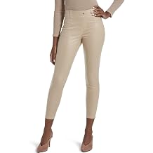 Kendall + Kylie Womens Front Yoke Coated Twill Cropped Midi Legging
