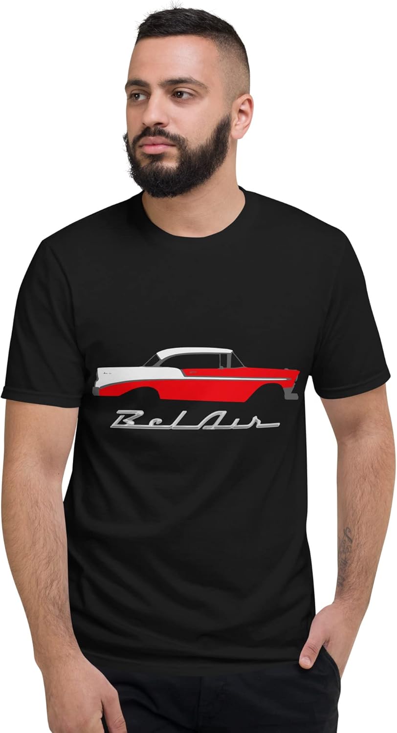1956 Chevy Bel Air Red Antique Car Collector Cars 56 Belair Graphic T-Shirt | Car Enthusiast Gift